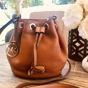 MK Jules Mini Bucket Bag w/Drawstring Tan